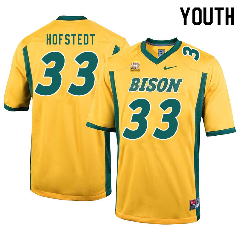 Youth #33 Logan Hofstedt North Dakota State Bison College Football Jerseys Sale-Yellow